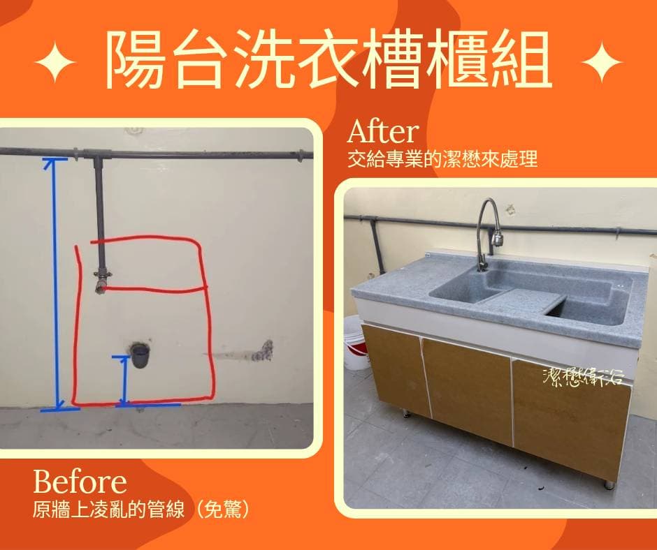 You are currently viewing 【實際案例分享】陽台管線困擾解決｜潔懋專業浴室收納規劃