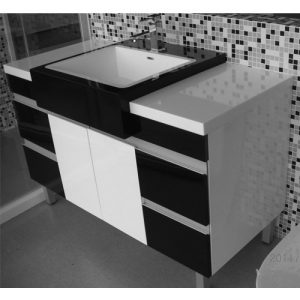 浴櫃-JM-1048 黑白抽屜造型浴櫃