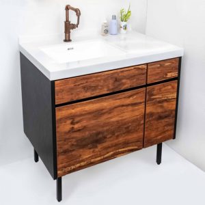 浴櫃JM-1108工業風,美耐板表面,木紋可客製,防水浴櫃